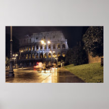 Roman Coliseum at night Print