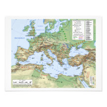 Roman Empire Map During Reign of Emperor Hadrian Custom Invite