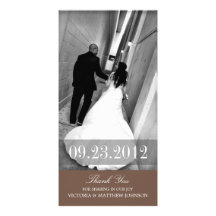 ROMANCE IN BROWN | WEDDING THANK YOU CARD PICTURE CARD