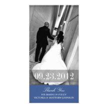 ROMANCE IN NAVY BLUE | WEDDING THANK YOU CARD CUSTOM PHOTO CARD
