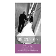 ROMANCE IN PURPLE | WEDDING THANK YOU CARD CUSTOM PHOTO CARD