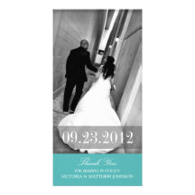 ROMANCE IN TURQUOISE | WEDDING THANK YOU CARD CUSTOM PHOTO CARD