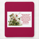 Romans 8:28 Bee Motif Mouse Pad