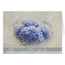 Romantic Blue Hydrangeas Greeting Card