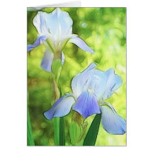 Romantic Blue Irises Greeting Cards