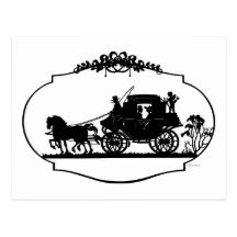 Romantic Carriage Sillhouette Post Card