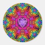 Romantic decorative magnet with heart and monogram