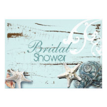 Romantic Elegant Seashell Beach bridal Shower Personalised Announcement