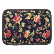 Romantic Elegant Vintage Floral Rose Folio Planner