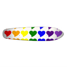 Romantic Gifts for Girls : A Rainbow of Hearts Skate Board Decks