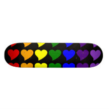 Romantic Gifts for Girls : A Rainbow of Hearts Skate Boards