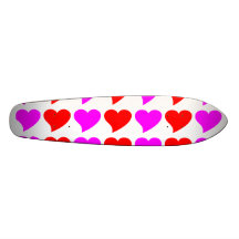 Romantic Girls Gifts : Pink & red Love Hearts Skate Board Deck