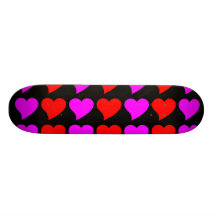 Romantic Girls Gifts : Pink & red Love Hearts Custom Skateboard