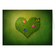 Romantic Grass Heart - Greeting Card