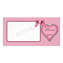 Romantic heart design / Thank you Photo Card