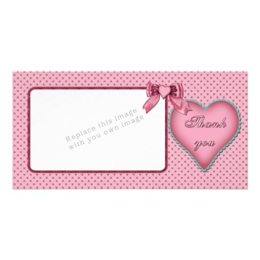 Romantic heart design / Thank you Photo Card