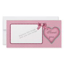 Romantic heart design / Thank you Photo Card