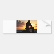 Romantic Man at Sunset Bumper Sticker