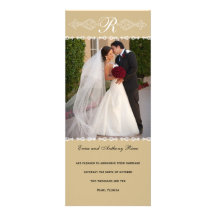 Romantic Monogrammed Wedding Announcement 2