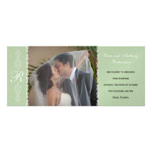 Romantic Monogrammed Wedding Announcement 3