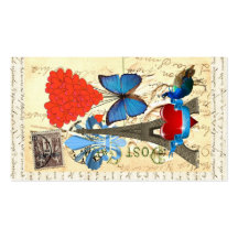 Romantic Paris collage Business Card Template