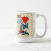 Romantic Paris collage Coffee Mugs