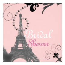 Romantic Paris Vintage Bridal Shower Invitation