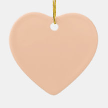 Romantic Peach Cream Orange Heart Ornament