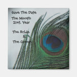Romantic Peacock Wedding Save the Date Fridge Magnet