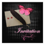 Romantic Pink ButterFly   Wedding Invitation