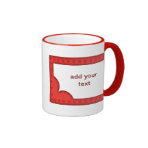Romantic red frame with hearts coffee mug