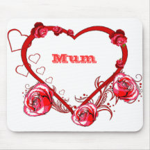 Romantic Red Heart for Mother Mouse Mats