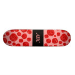 Romantic red rose pattern. On Pink. Custom Skateboard