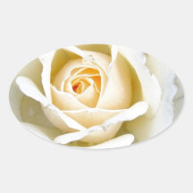 Romantic Rose Floral  Wedding Oval Sticker