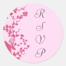 Romantic Rose Vines RSVP Stickers