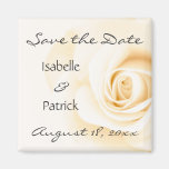 Romantic soft cream rose wedding Save the Date Fridge Magnet