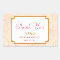 Romantic spring garden floral sorbet coral wedding stickers