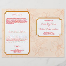 Romantic spring garden floral wedding program flyers