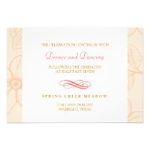 Romantic spring garden floral wedding reception invitations