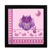 Romantic Valentine's day gift box with owl
