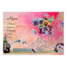 ROMANTICA 2 / Beautiful Pansies in Pink and Blue Business Cards