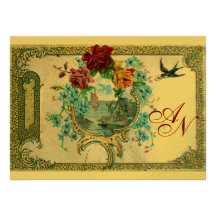 ROMANTİCA 3 MONOGRAM gold metallic paper Personalised Announcements