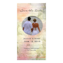 Romatic floral save the date wedding photocard photo greeting card