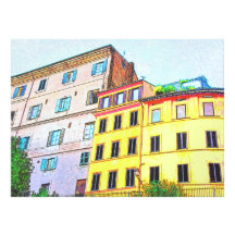 Rome architecture drawing custom invite