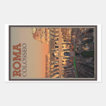 Rome - Colosseum and the Moon Rectangle Sticker