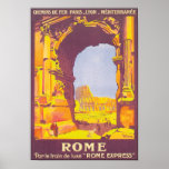 Rome Express Vintage Travel Poster