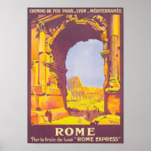 Rome Express Vintage Travel Poster