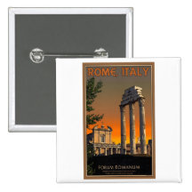 Rome - Temple Ruins in Forum Romanum Pinback Button