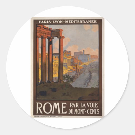 Rome through the Mont-Cenis Round Sticker