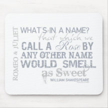Romeo & Juliet Name Quote Mousepad